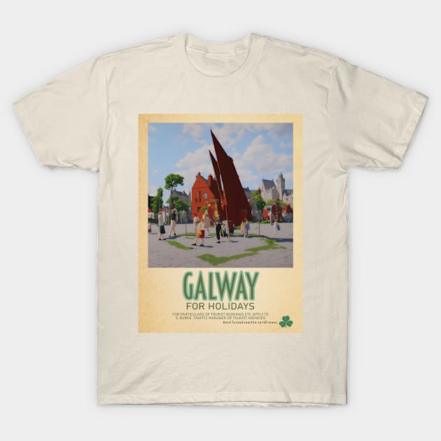 Galway Ireland - Irish Retro Style Tourism Poster T-Shirt by Ireland